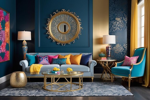 Showcasing Modern Graphic Design with Bold Color Accents